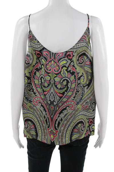 Bailey 44 Women Camisole Black Paisley V-Neck Bohemian Polyester Size L