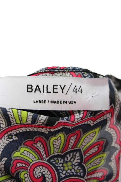 Bailey 44 Women Camisole Black Paisley V-Neck Bohemian Polyester Size L