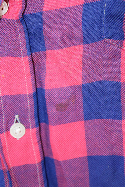 Frank & Eileen Women Collared Plaid Button-Up Blue Modal Long Sleeve Size XS