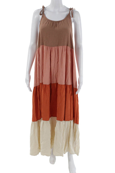 If She Loves Sleeveless Tiered Full Length Dress Size M