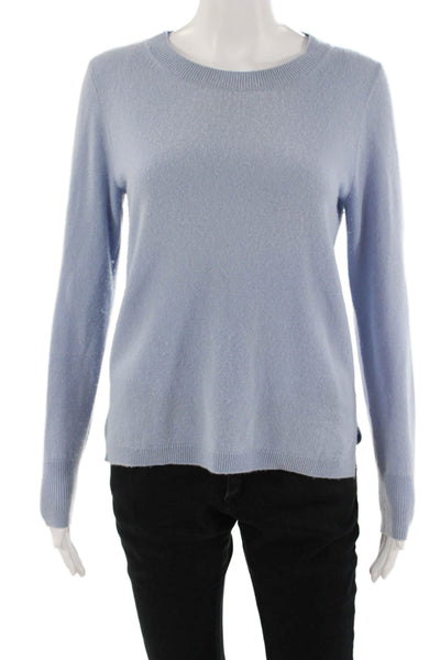 J Crew Women Pullover Cashmere Sweater Light Blue Crewneck Long Sleeve Size S