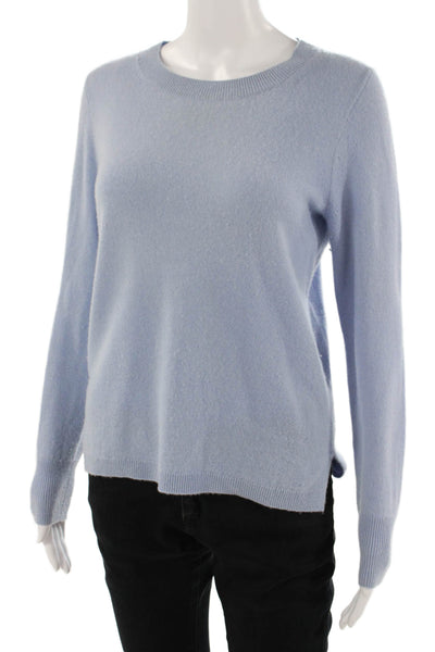 J Crew Women Pullover Cashmere Sweater Light Blue Crewneck Long Sleeve Size S