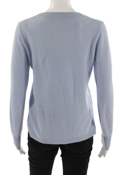 J Crew Women Pullover Cashmere Sweater Light Blue Crewneck Long Sleeve Size S