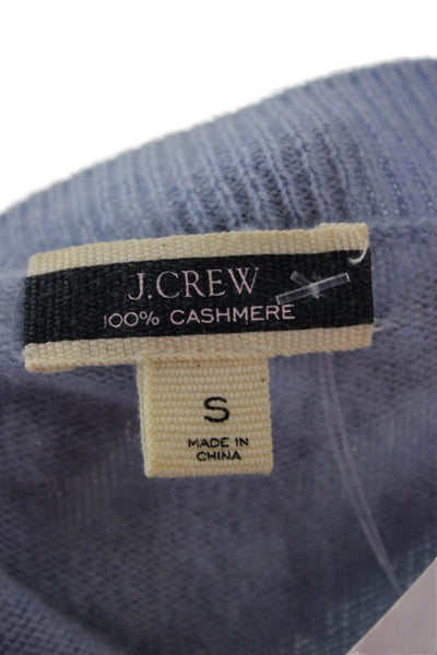 J Crew Women Pullover Cashmere Sweater Light Blue Crewneck Long Sleeve Size S