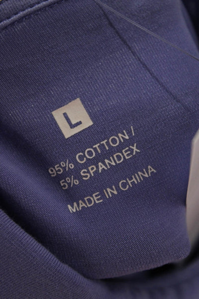 Johnnie-o Mens Cotton Collared Short Sleeve Button-Up Polo Shirt Purple Size L