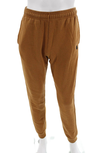 Carhartt Mens Jogger Sweatpants Brown Cotton Polyester Solid Size S