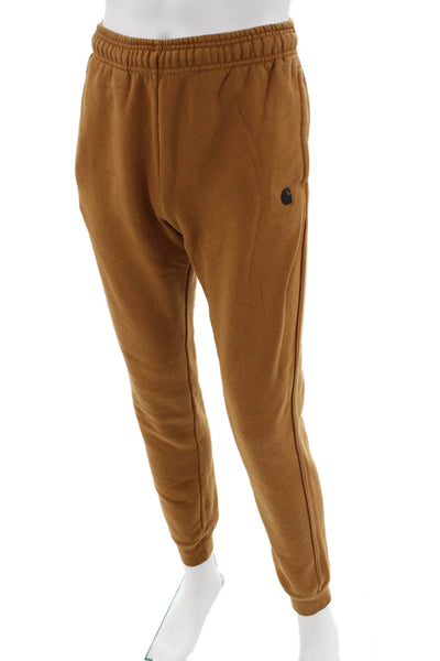 Carhartt Mens Jogger Sweatpants Brown Cotton Polyester Solid Size S