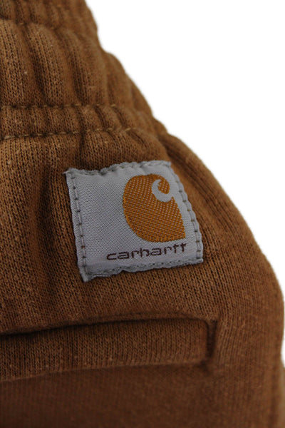 Carhartt Mens Jogger Sweatpants Brown Cotton Polyester Solid Size S