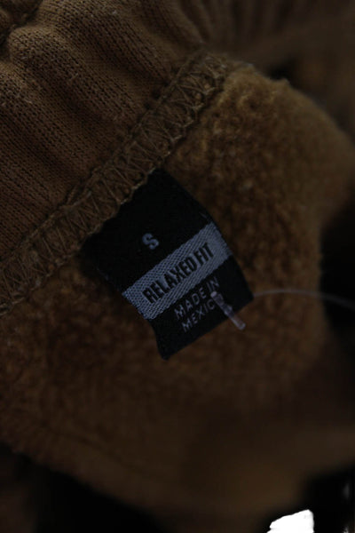 Carhartt Mens Jogger Sweatpants Brown Cotton Polyester Solid Size S