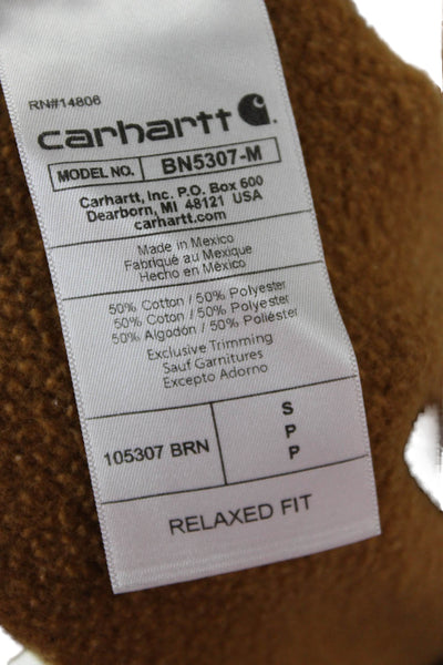 Carhartt Mens Jogger Sweatpants Brown Cotton Polyester Solid Size S