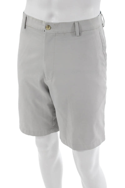 Peter Millar Mens Gray Chino Shorts 100% Polyester Size 36