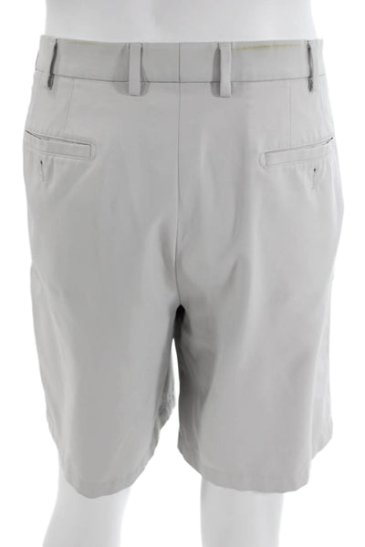 Peter Millar Mens Gray Chino Shorts 100% Polyester Size 36
