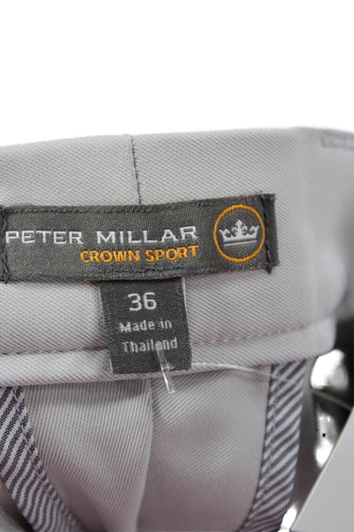 Peter Millar Mens Gray Chino Shorts 100% Polyester Size 36