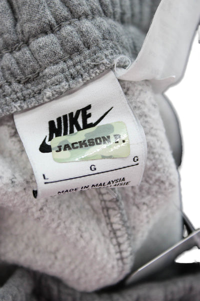 Nike Boys Cotton Drawstring Skinny Ankle Sweatpants Gray Size L