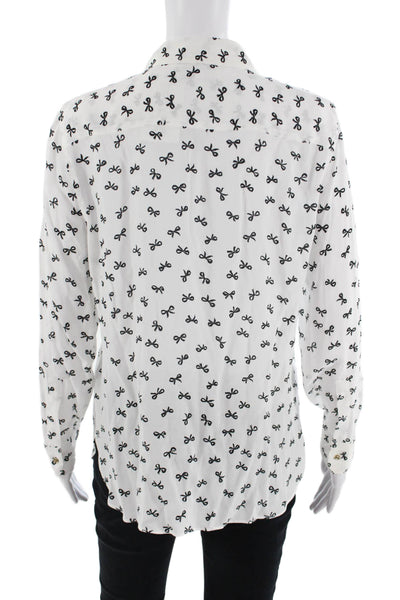Zara Womens Black Collared Button Up Viscose Long Sleeve Blouse Size M