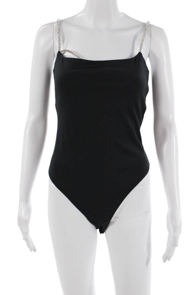 Lovers + Friends Women One Piece Sleeveless Square Neck Black Beach Size S