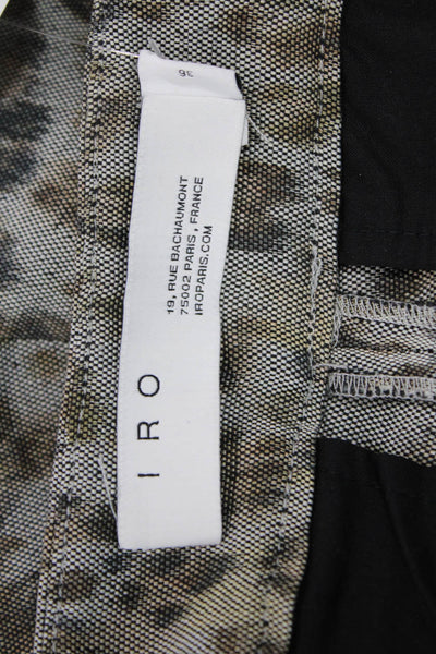 IRO Unisex Gray Animal Print Hook & Eye Shorts Size 36