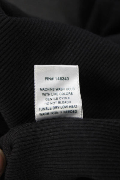 Amo Women Bodysuit Black Cotton Scoop Neck Sleeveless Size M