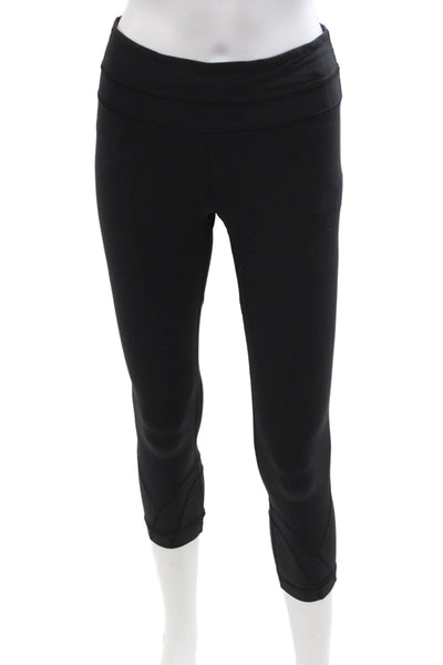 Lululemon Women Capri Leggings Black Zip Nylon Blend Size 4