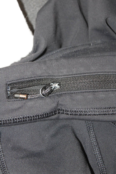 Lululemon Women Capri Leggings Black Zip Nylon Blend Size 4