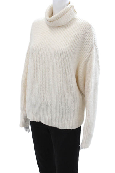 Zara Women Beige Turtleneck Pullover Long Sleeve Classic Size S