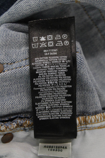 7 For All Mankind Womens High Rise Cropped Flared Jeans Blue Size 27