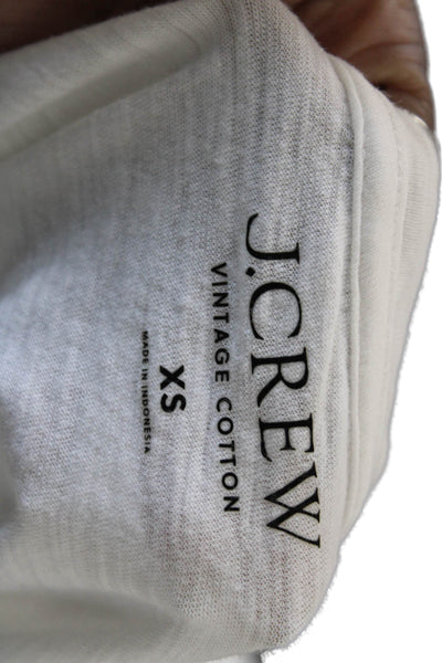 J Crew Womens Basic V-Neck White Cotton Short Sleeve T-Shirt Size XS
