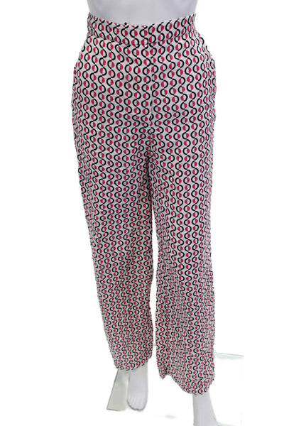Zara Womens Dress Pants Black Geometric Zip Cotton Blend Retro Size XS