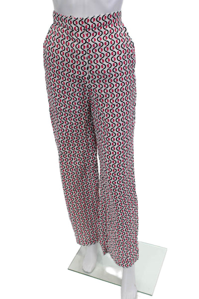 Zara Womens Dress Pants Black Geometric Zip Cotton Blend Retro Size XS