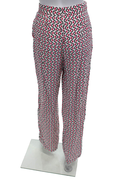Zara Womens Dress Pants Black Geometric Zip Cotton Blend Retro Size XS