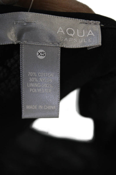 Aqua Women Jumpsuit Black V-Neck Textured Sleeveless Size XS