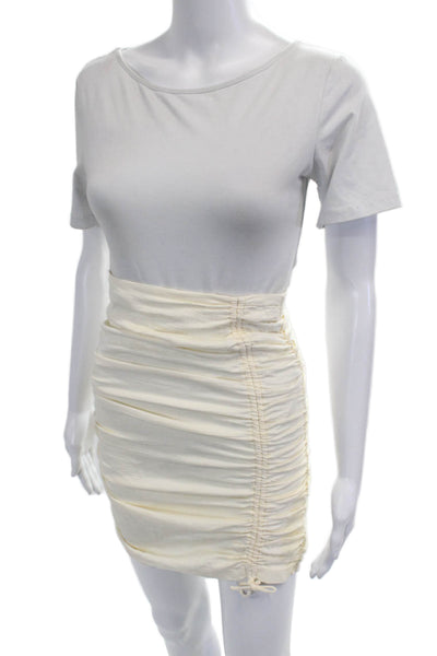 Zara Women Straight Pencil Skirt Midi Beige Size L