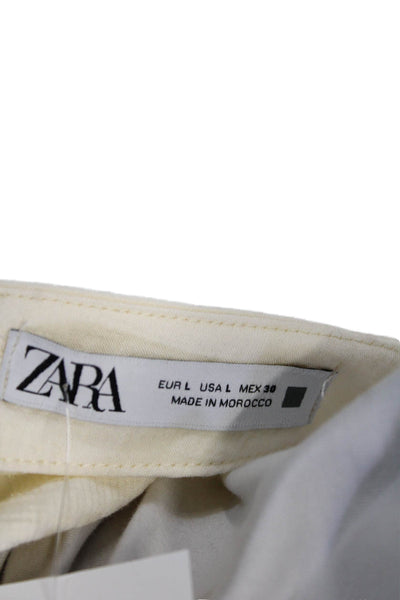 Zara Women Straight Pencil Skirt Midi Beige Size L