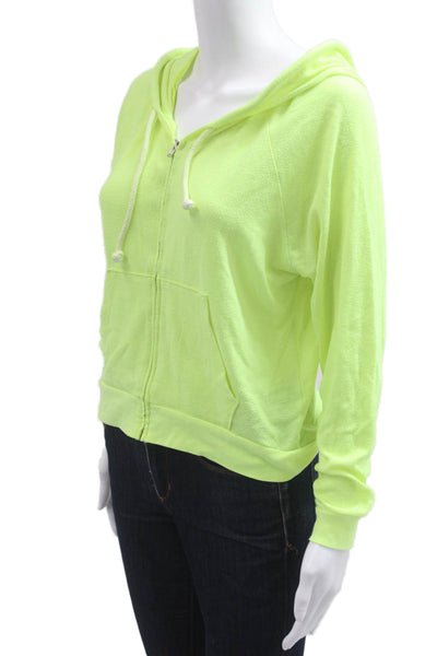 Soul Cycle Women Full-zip Hoodie Yellow Geometric Long Sleeve Drawstring Size S