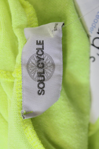 Soul Cycle Women Full-zip Hoodie Yellow Geometric Long Sleeve Drawstring Size S