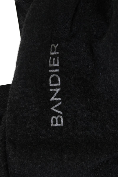 Bandier Women Jersey T-Shirt Dark Gray Graphic Round Neck Short Sleeve Size S
