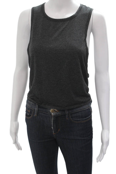 ALALA Womens Dark Gray Sleeveless Jersey Tank Round Neck Top Size M