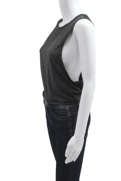 ALALA Womens Dark Gray Sleeveless Jersey Tank Round Neck Top Size M