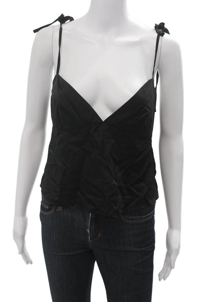 We Wore What Womens Camisole Black V-Neck Sleeveless Bohemian Size M