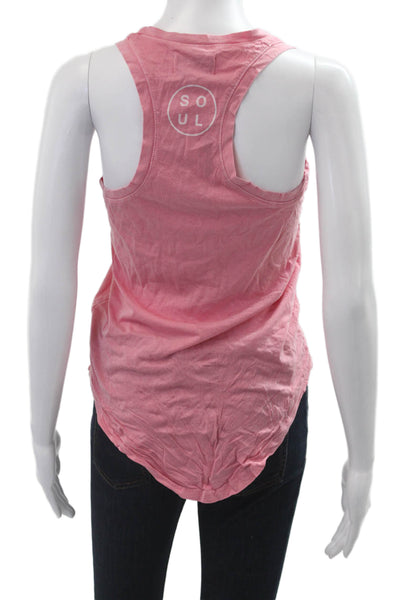 Soul Cycle Womens Basic Sleeveless Sports Tank Pink Size XS