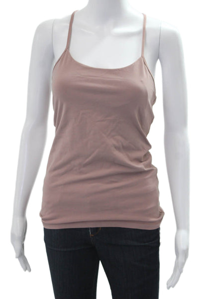 Lululemon Women Brown Camisole Round Neck Sleeveless Nylon Size M
