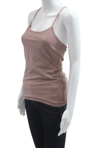 Lululemon Women Brown Camisole Round Neck Sleeveless Nylon Size M