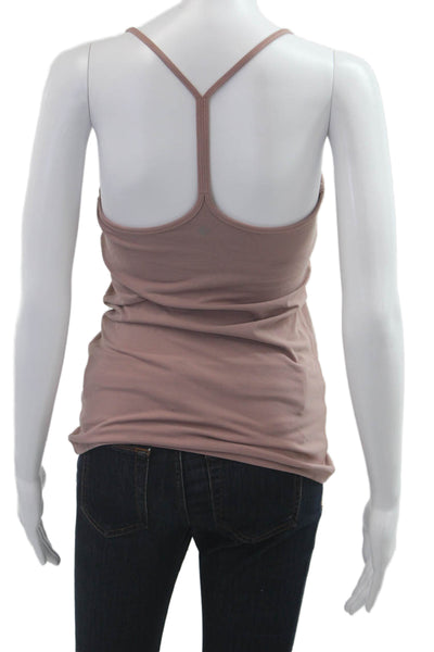 Lululemon Women Brown Camisole Round Neck Sleeveless Nylon Size M