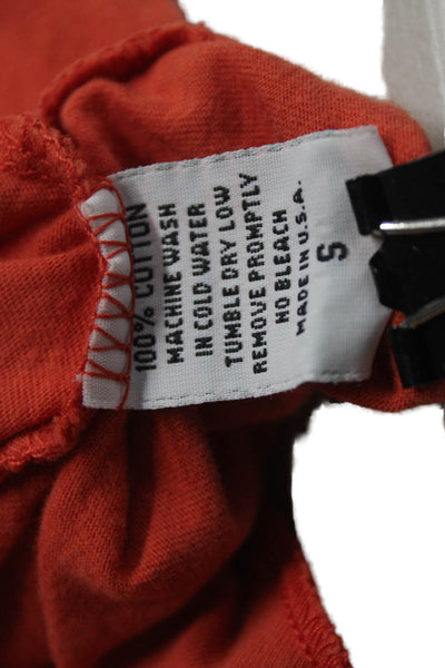 Soul Cycle Women Camisole Orange Cotton Graphic Sports Size S