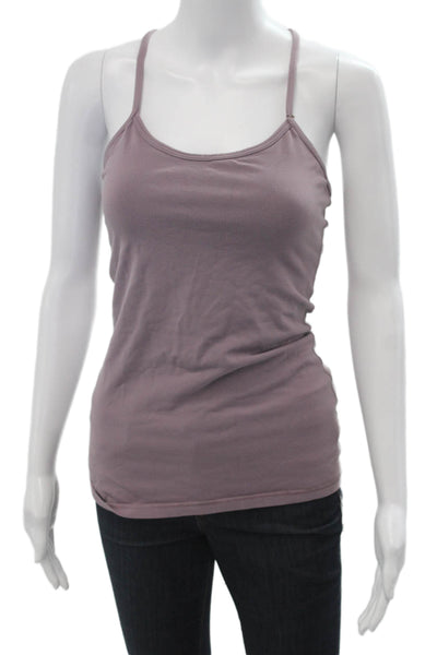 Lululemon Women Purple Sleeveless Camisole Round Neck Nylon Blend Size M