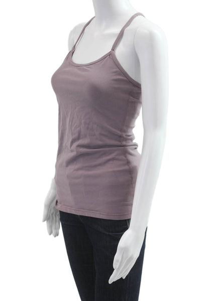 Lululemon Women Purple Sleeveless Camisole Round Neck Nylon Blend Size M