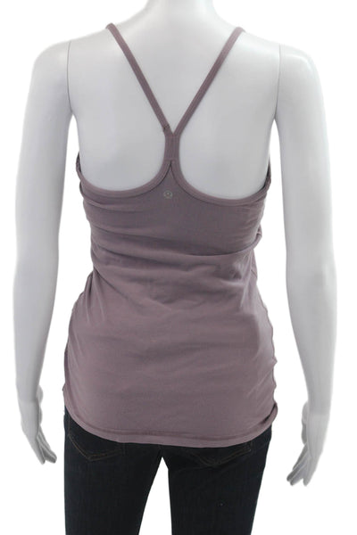 Lululemon Women Purple Sleeveless Camisole Round Neck Nylon Blend Size M