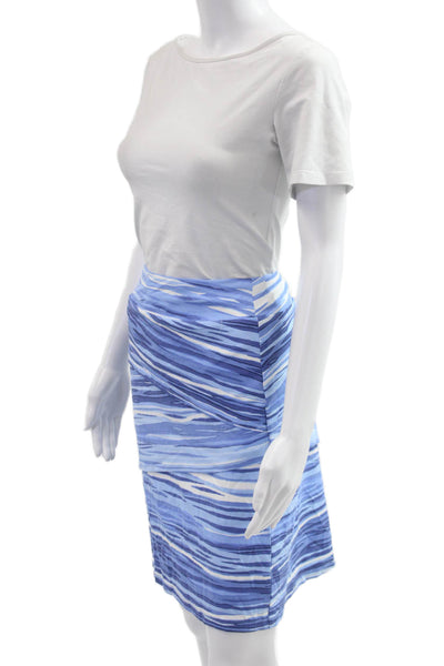 J. Mclaughlin Women Straight Pencil Skirt Blue Striped Size L