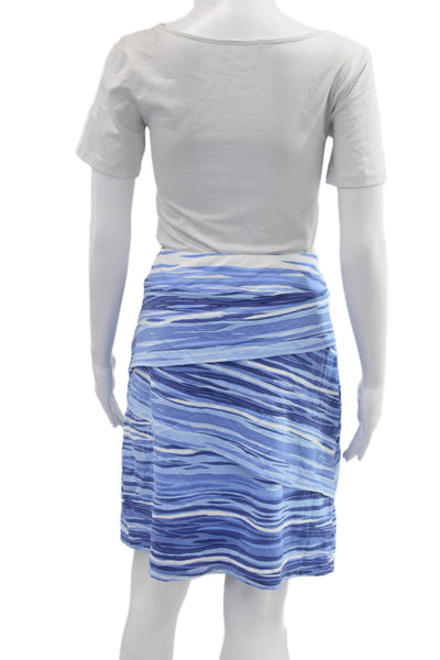 J. Mclaughlin Women Straight Pencil Skirt Blue Striped Size L