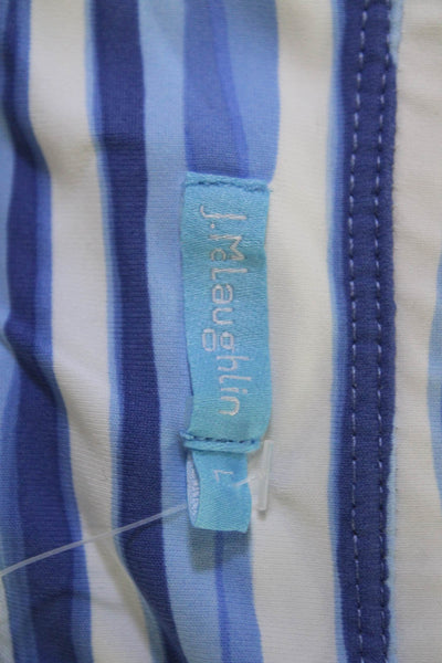 J. Mclaughlin Women Straight Pencil Skirt Blue Striped Size L